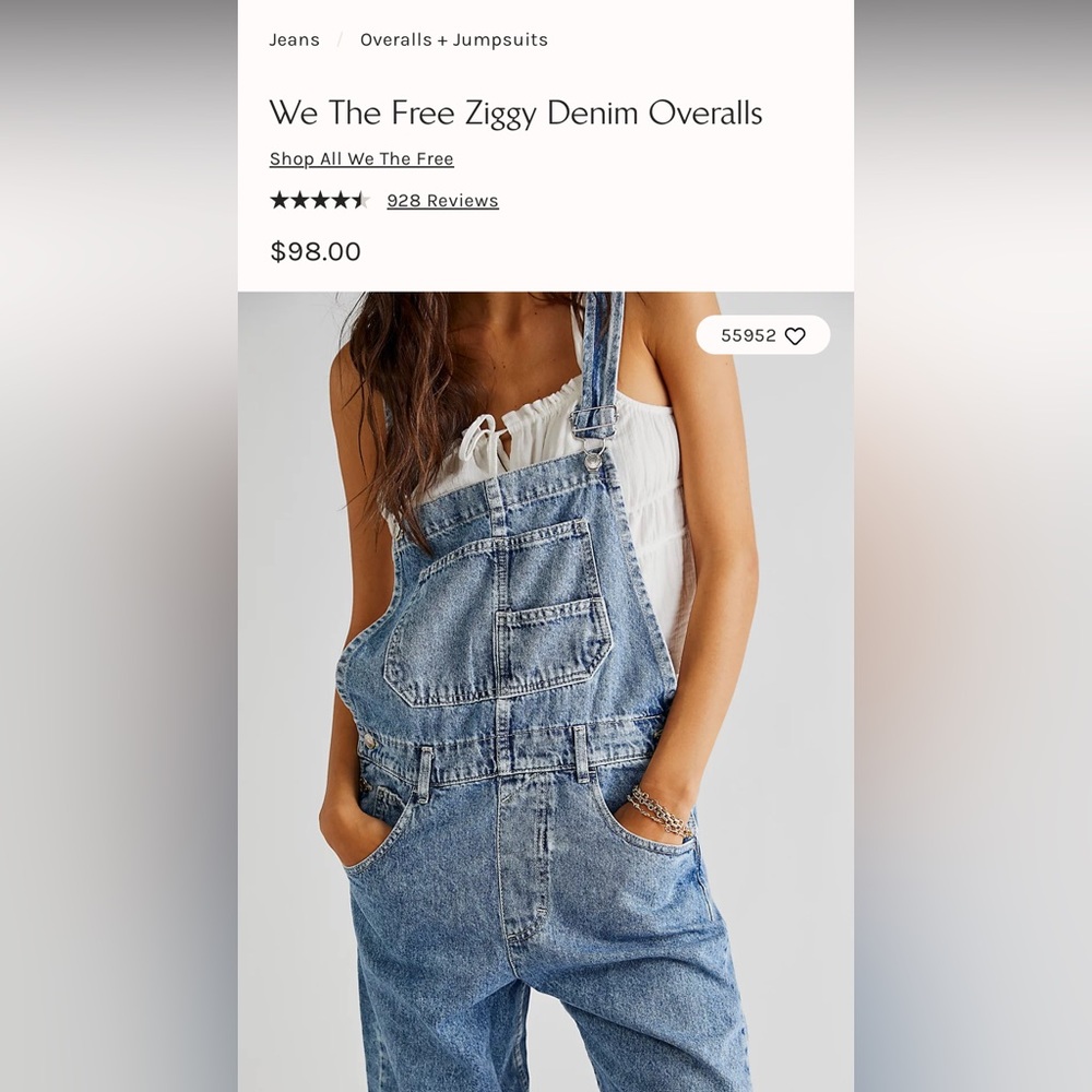 We The Free Distressed Denim Overalls